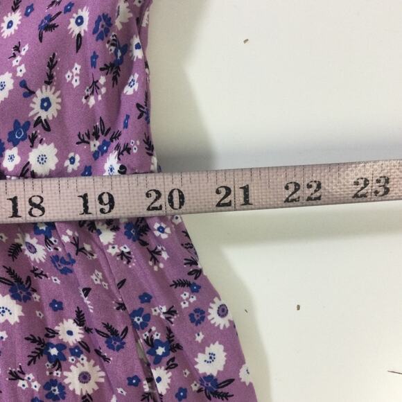 BLOOMCHIC 22-24 3X Plus Lilac Floral Sweetheart Neck Pocket Midi Dress NWT B89 - Picture 7 of 11